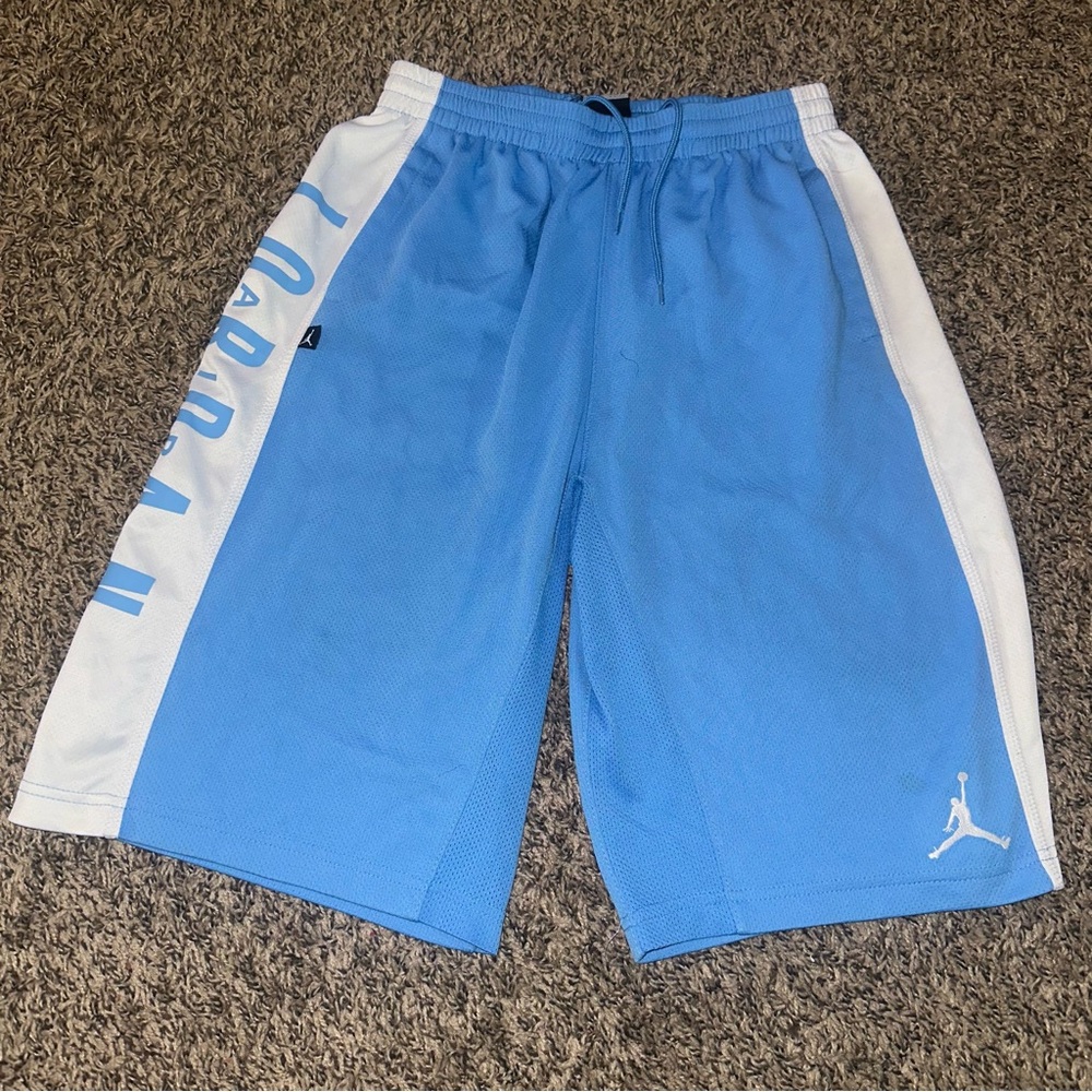 Jordan Men's Blue and White Shorts small spot, more noticeable in pic